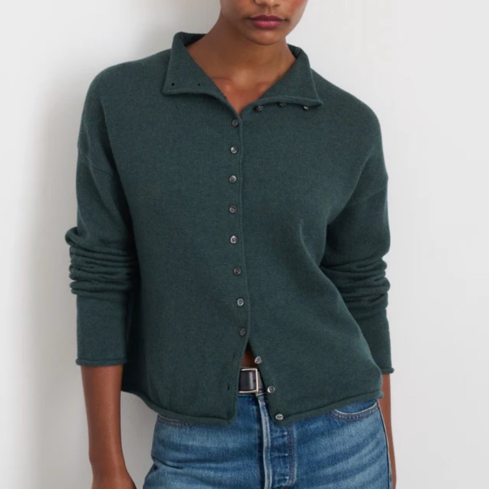 ISO - ALEX MILL TAYLOR CARDIGAN - DARK SPRUCE